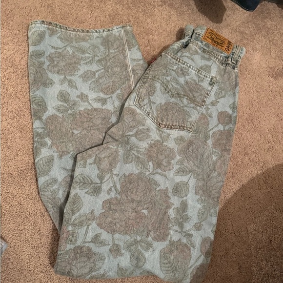 Levi x Ganni- Vintage Wide Leg Floral Light Wash Denim Jeans - Picture 8 of 11